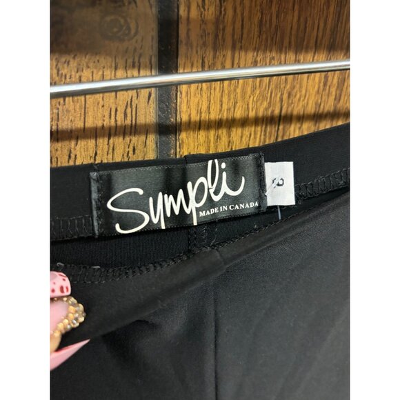 Sympli Black Wide-Leg Pants Size 6 Made In Canada Stretchy Lightweight Comfortab - Picture 3 of 3